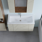 Тумба под раковину Бриклаер Кристалл 100 латте/дуб крафт , изображение 4