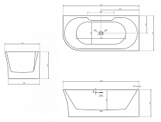 Акриловая ванна Abber AB9335-1.7 R 170x80 R , изображение 5