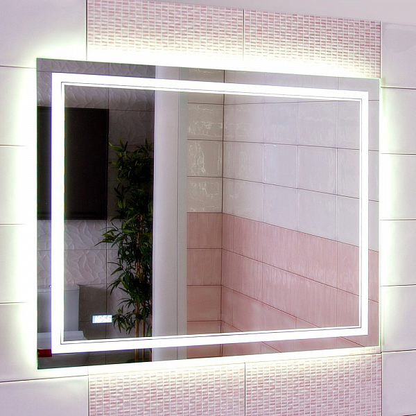 Зеркало Бриклаер Эстель-2 120 с подсветкой, с часами , изображение 1