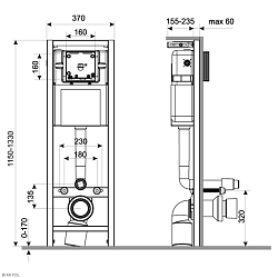 Фото Система инсталляции для унитазов KK-POL Uni ZSP/M370/0/K