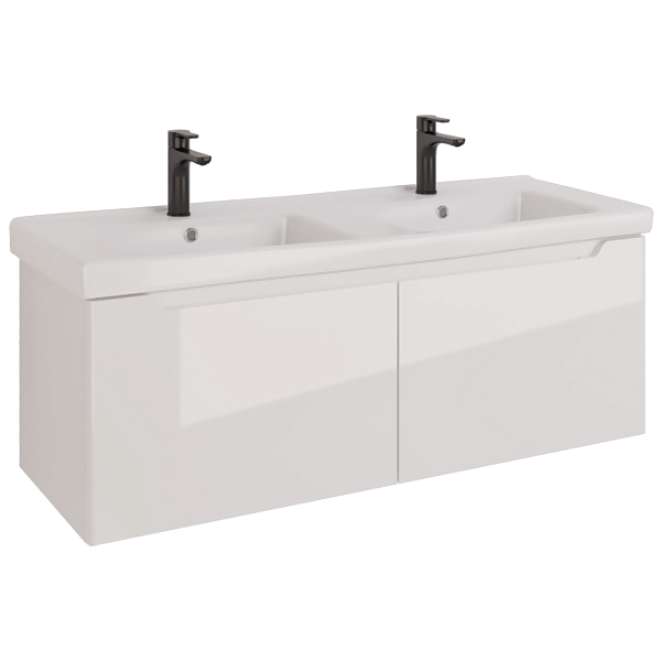 Тумба под раковину Dreja W 125 белый глянец , изображение 4