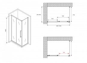 Фото Душевой уголок Abber Schwarzer Diamant AG30100MH-S80M 100x80