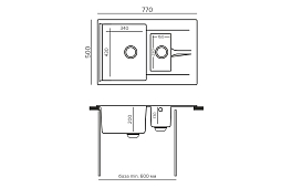 Мойка кухонная Polygran BRIG-770 опал , изображение 2