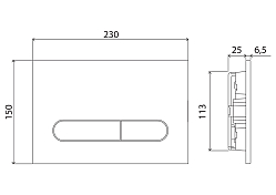 Комплект BelBagno Stylus CZR-6601-TH-TOR/CZR2316SC/BB002-80/BB005-PR-CHROME кнопка смыва хром глянец , изображение 8