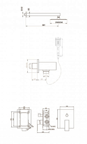 Душевой комплект BelBagno Romano ROM-DSET-CRM , изображение 6