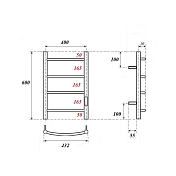 Полотенцесушитель электрический Point Афина П4 40x60 белый , изображение 3