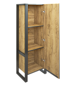 Шкаф-пенал Sanflor Гард подвесной, дуб крафт золотой/черный , изображение 2