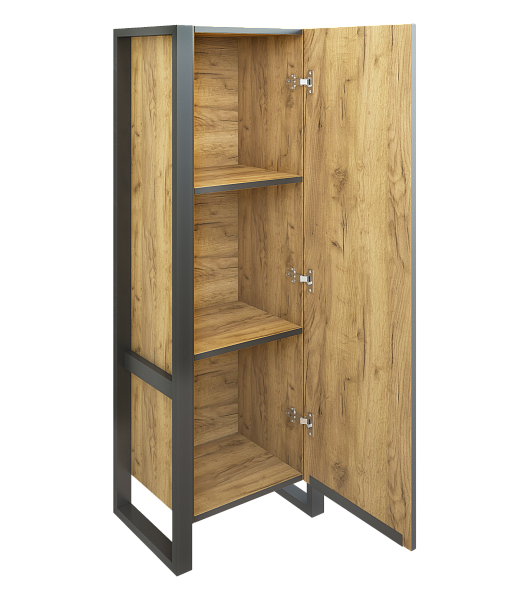 Шкаф-пенал Sanflor Гард подвесной, дуб крафт золотой/черный , изображение 2