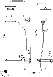 Фото Душевая стойка Cezares Leaf CDA-30-L-SR
