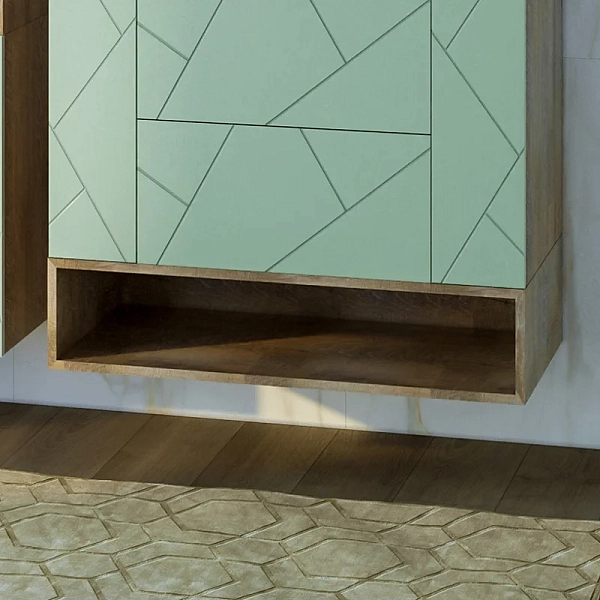 Полка Бриклаер Кристалл 90 под тумбу, дуб гранж песочный , изображение 1