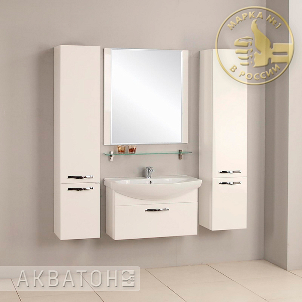 Зеркало Aquaton Ария 80 белое , изображение 3