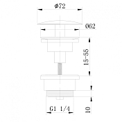 Донный клапан Abber AF0012W для раковины, белый , изображение 2