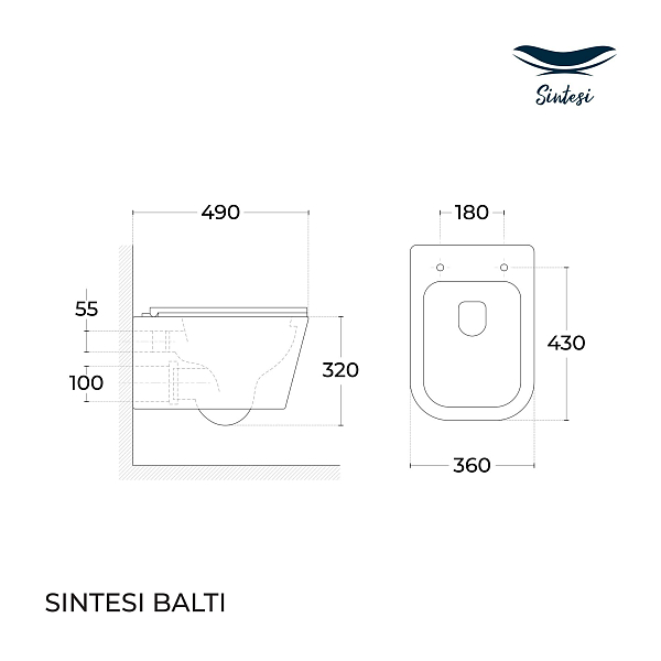 Унитаз подвесной Sintesi Balti SIN-TS-BLT-171 , изображение 5