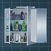 Зеркало-шкаф СаНта Стандарт 90 с подсветкой , изображение 2