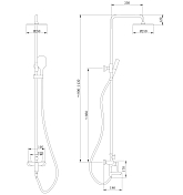 Душевая стойка Abber Weiss Insel AF8016NB черная матовая , изображение 3