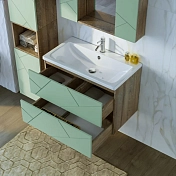 Изображение Тумба под раковину Бриклаер Кристалл 80 фисташка/дуб гранж песочный Тумба под раковину Бриклаер Кристалл 80 фисташка/дуб гранж песочный , изображение 9