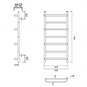 Полотенцесушитель водяной Domoterm Орфей П7 50x70 хром , изображение 3