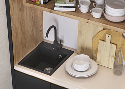 Мойка кухонная Polygran ARGO-420 черная , изображение 2