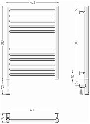 Фото Полотенцесушитель электрический Сунержа Богема 3.0 прямая 60х40 L без покрытия