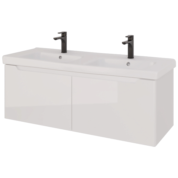 Тумба под раковину Dreja W 125 белый глянец , изображение 6