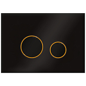 Кнопка смыва KK-POL Vitrum Grande V3 Orbis SPP/019/0/K стекло, черная/золото , изображение 1