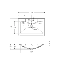 Фото Мебельная раковина BelBagno BB700/455-LV-MR-ALR