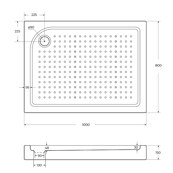 Поддон для душа BelBagno TRAY-BB-AH-100/80-15-W-L , изображение 8
