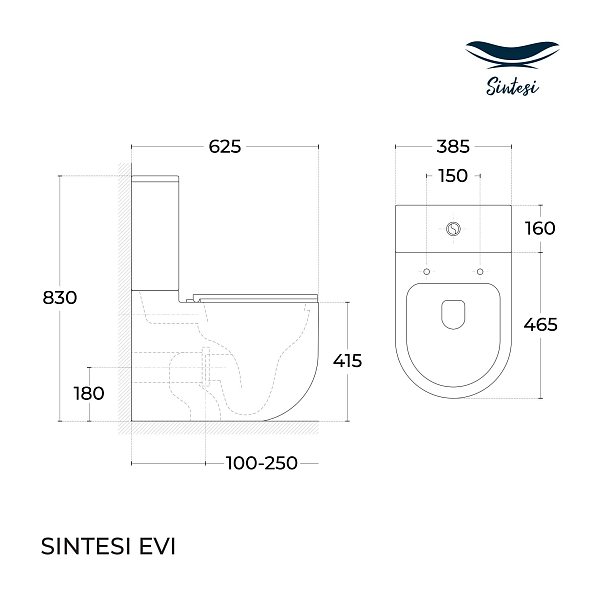 Унитаз-компакт Sintesi Evi SIN-TP-EVI-251,SIN-SRB-30 , изображение 6