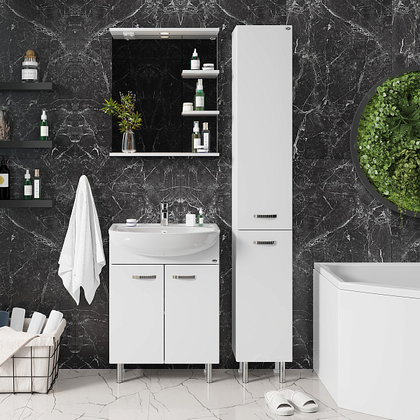 Тумба под раковину Onika Коралл 60 напольная, белая , изображение 2