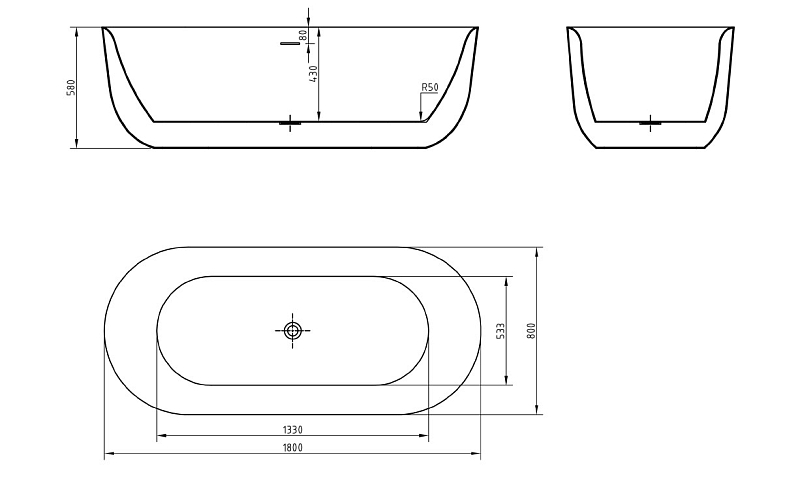 Акриловая ванна BelBagno BB706-1800-800 180x80 , изображение 8