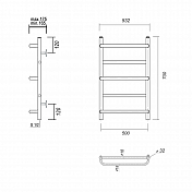 Полотенцесушитель водяной Domoterm Орфей П5 50x70 хром , изображение 3