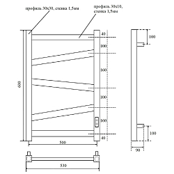 Фото Полотенцесушитель электрический Point Феникс П5 PN15856W 50x60 белый