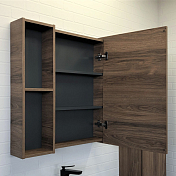 Зеркало-шкаф Comforty Порто 75 дуб темно-коричневый , изображение 2