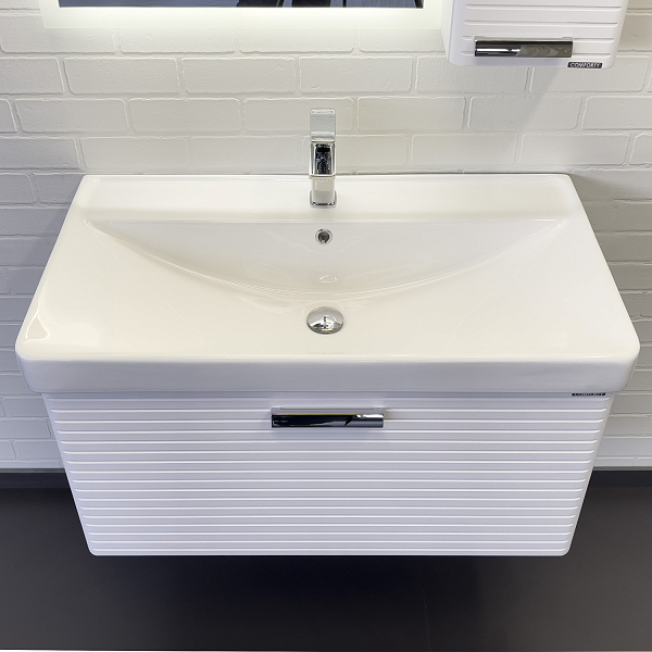 Тумба с раковиной Comforty Танжер 90П белая матовая , изображение 4