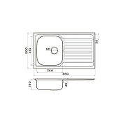 Мойка кухонная Omoikiri Kashiogawa 86-IN нержавеющая сталь , изображение 3