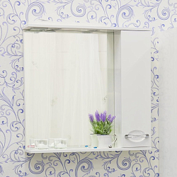 Фото Зеркало-шкаф Sanflor Палермо 75 R белый глянец