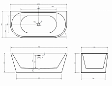 Акриловая ванна Abber AB9216-1.7MB 170х80 матовая , изображение 6