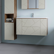 Тумба под раковину Бриклаер Кристалл 100 латте/дуб крафт , изображение 2