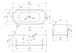 Акриловая ванна Abber AB9443 170x75 , изображение 7