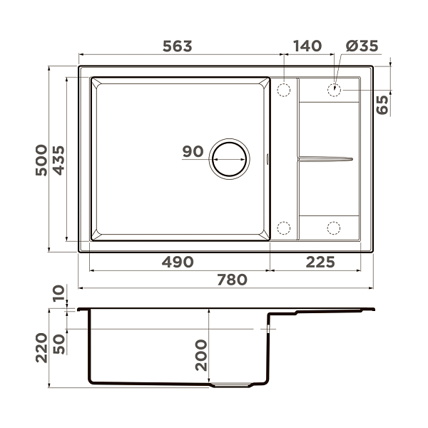 Мойка кухонная Omoikiri Sumi 78A-LB-GB графит , изображение 2