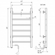 Полотенцесушитель электрический Domoterm Классик 40x80 L , изображение 4
