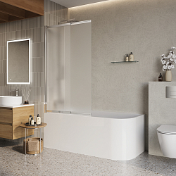 Фото Шторка на ванну BelBagno Luce VF-11-90/145-P-Cr