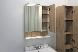 Зеркало-шкаф Comforty Рига 60 дуб сонома , изображение 2