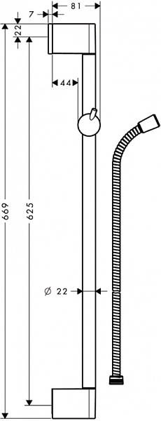 Душевая штанга Hansgrohe Crometta 27615000 , изображение 3