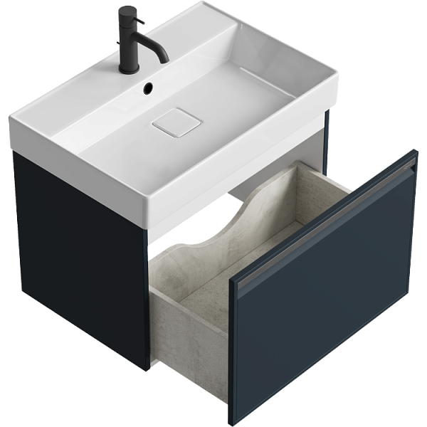 Тумба с раковиной Aqwella Pure 66 серый матовый , изображение 2