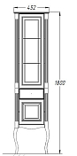 Шкаф-пенал Opadiris Лаура 45 L белый матовый/золотая патина , изображение 5