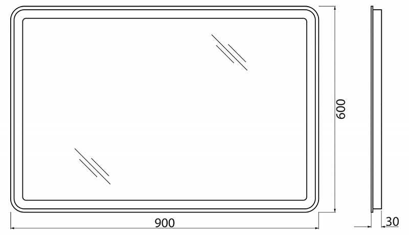 Зеркало BelBagno SPC-MAR-900-600-LED-BTN , изображение 8