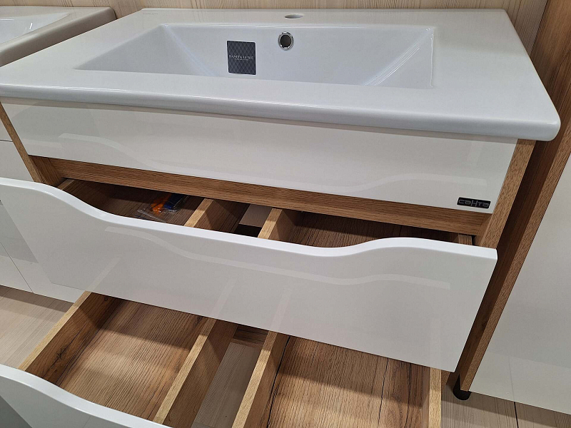 Тумба под раковину СаНта Сатурн 75 подвесная, дуб австрийский , изображение 5