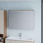 Зеркало-шкаф Бриклаер Кристалл 95 дуб крафт табачный, с подсветкой