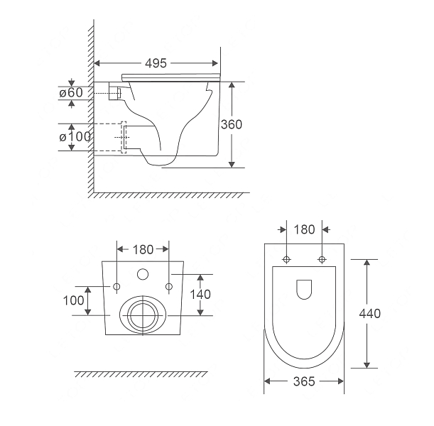 Унитаз подвесной Point Омега PN41902 , изображение 6